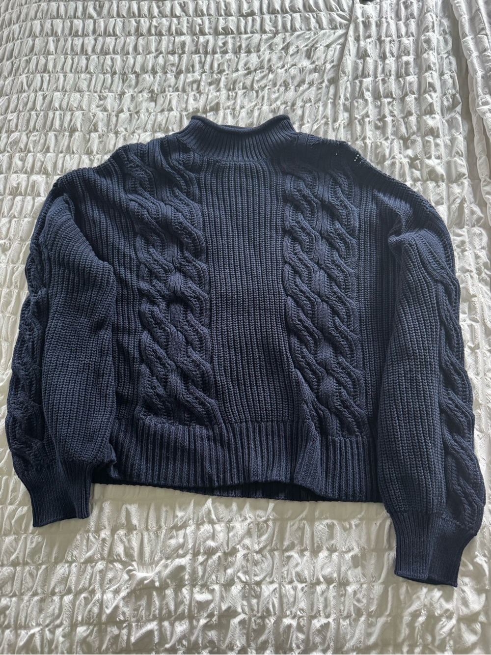 Old Navy Navy Cable-Knit Turtleneck Sweater